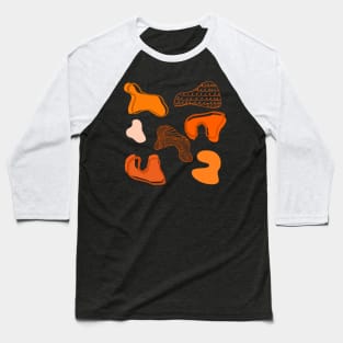 Orange Amorphous Pattern Baseball T-Shirt